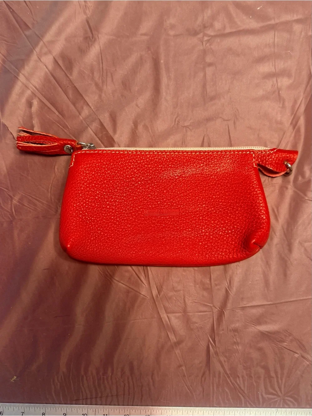 Dooney & Bourke Red Pebbles Leather Cosmetic Bag